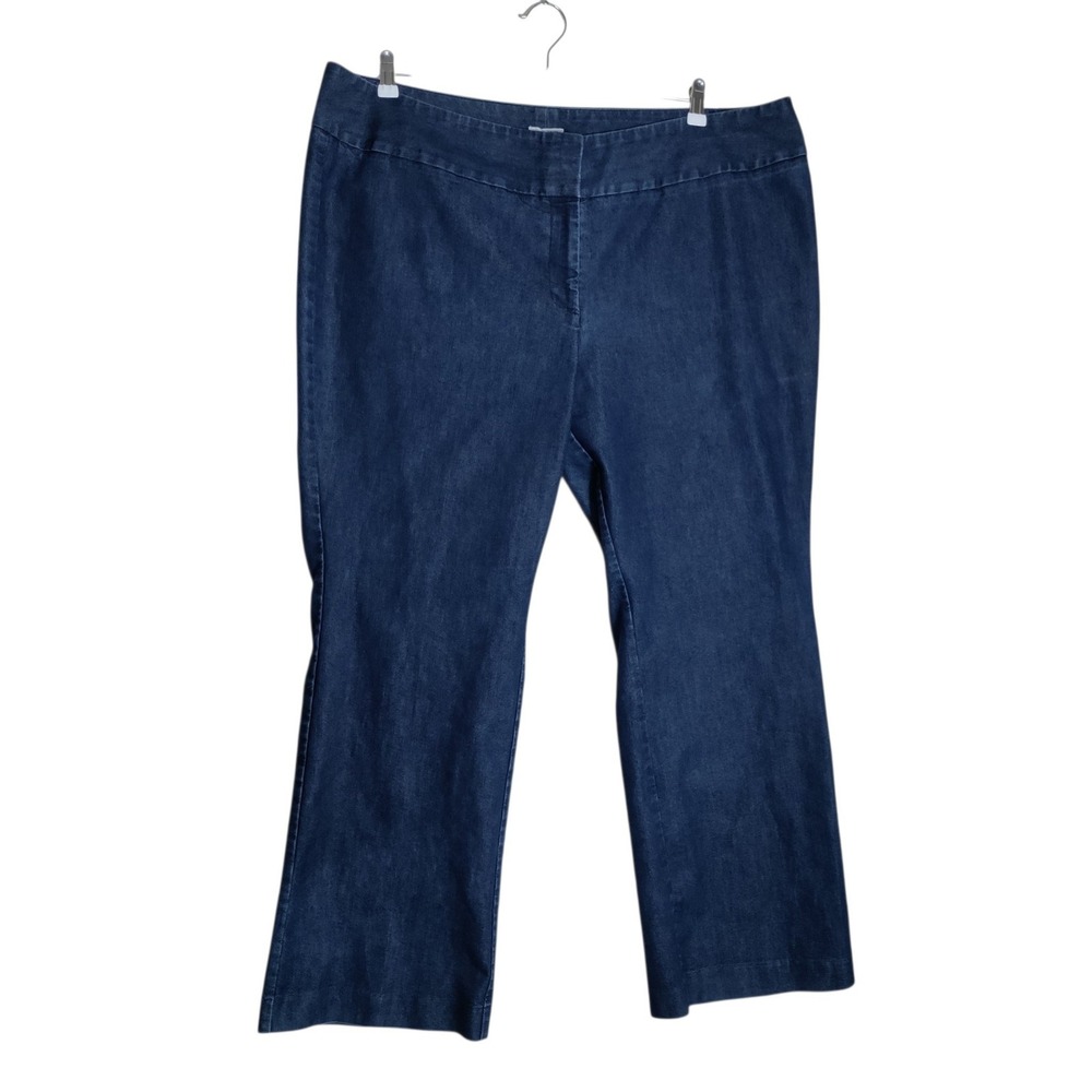 Halogen Women 20W Dark Wash Denim Trousers Straight Leg Blue Jeans